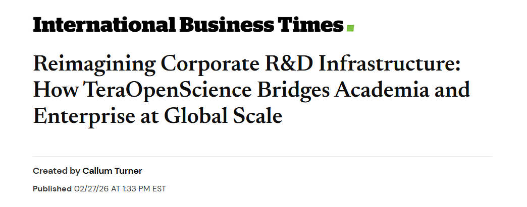 International Business Times Features TeraOpenScience’s Global R&D Collaboration Model